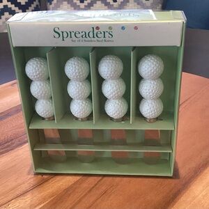 Spreaders Golf Ball Gourmet Spreaders, Stainless Steel Blades NIB